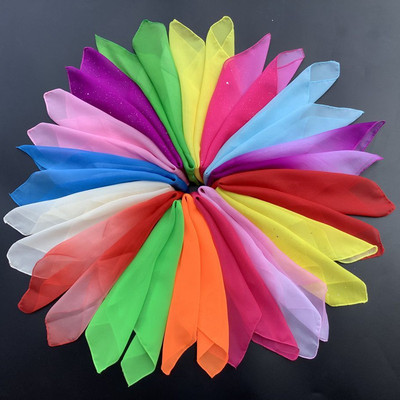 舞蹈丝巾手绢手帕纱巾方巾胶州秧歌丝巾风酥雨忆雪纺纱巾道具批发|ru