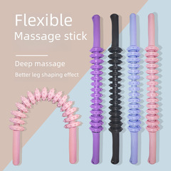 Flexible Gear Massage Stick for Women, Full Body Meridian and Muscle Relaxation, Yoga and Fitness Slimming Roller Wolf Tooth Stick