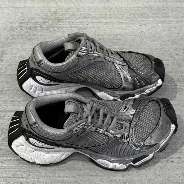 Original Balenciaga Stapler Vintage Distressed Dad Sneakers Casual Versatile Unisex Sports Trendy Shoes