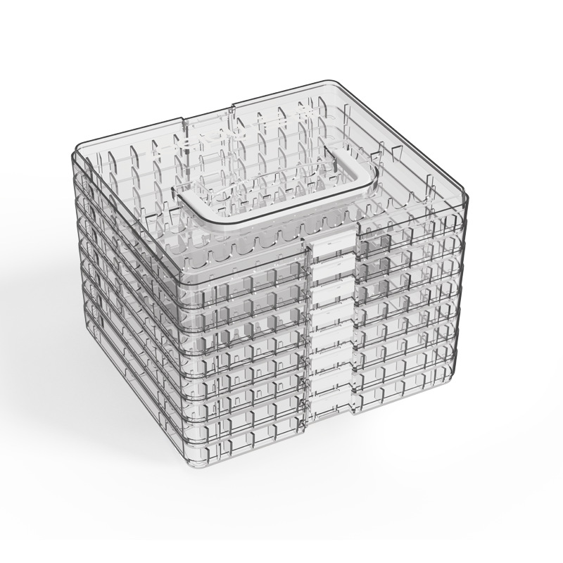Caja de almacenamiento acrílico de tipo líquido directo para escritorio de gran capacidad especial portátil estratificado image 12