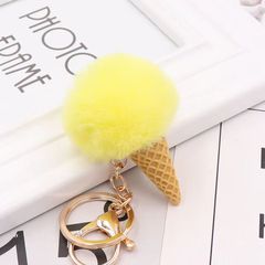 New Product 5cm Otter Fur Style Plush Ice Cream Cone Keychain Hook Decor Bag Accessory Wholesale