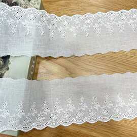 水溶刺绣棉线荷叶花边 蕾丝镂空雕孔床品窗帘diy袖口服装辅料条码