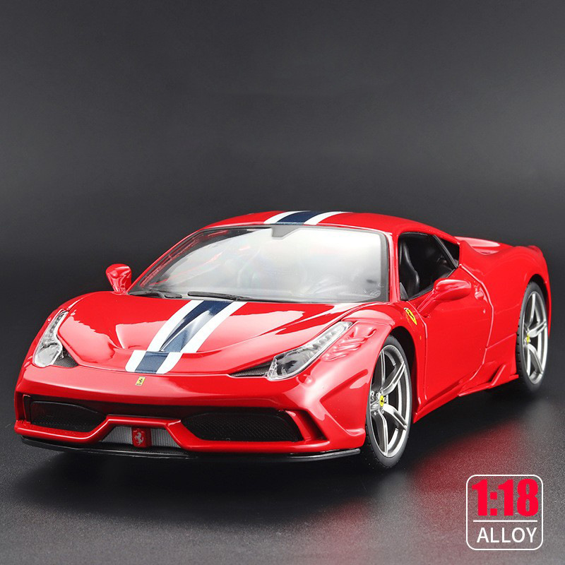 Modelo de coche deportivo Lamborghini 458 SPECIALE de aleación de alta calidad a escala 1:18, figura coleccionable para niños, pieza de exhibición para vitrina.