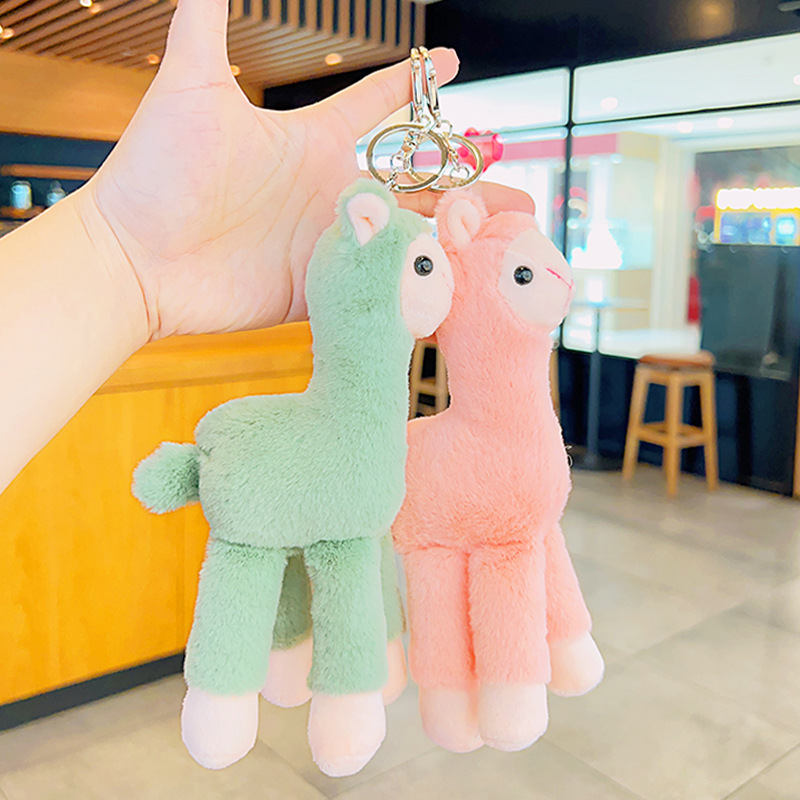 Cute plush alpaca pendant cute backpack small doll jewelry doll keychain pendant mini schoolbag toy