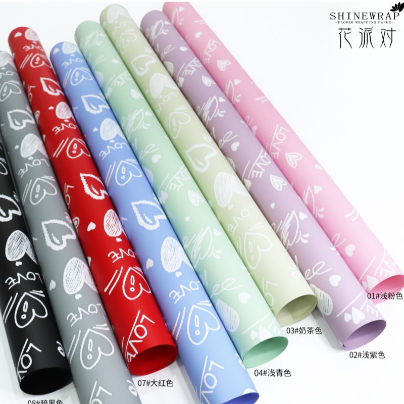 Fabricante de fiestas de flores al por mayor nuevos productos transfronterizos, ramo de San Valentín, papel de embalaje, floristería, papel de embalaje de flores a prueba de agua, materiales