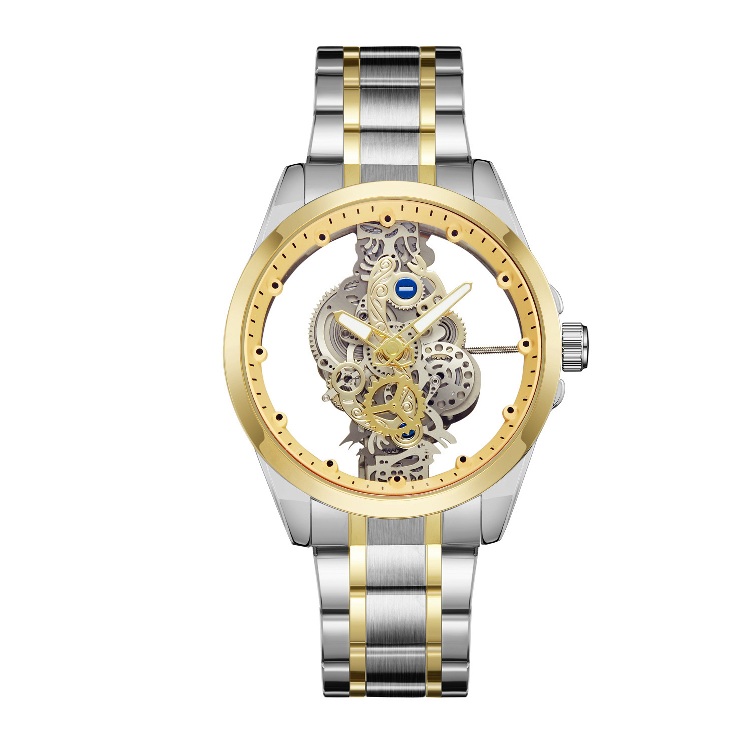 Automatic Mechanical Watch For Men Double Sided Skeleton Design_voghion.com