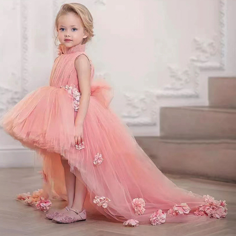 Elegantes Prinzessinnen-Partykleid aus Mesh für Mädchen mit Spitzendetails, weichem Baumwollmischgewebe, 11 Farben, Größen 80-160 cm für 3-8 Jahre_voghion.com