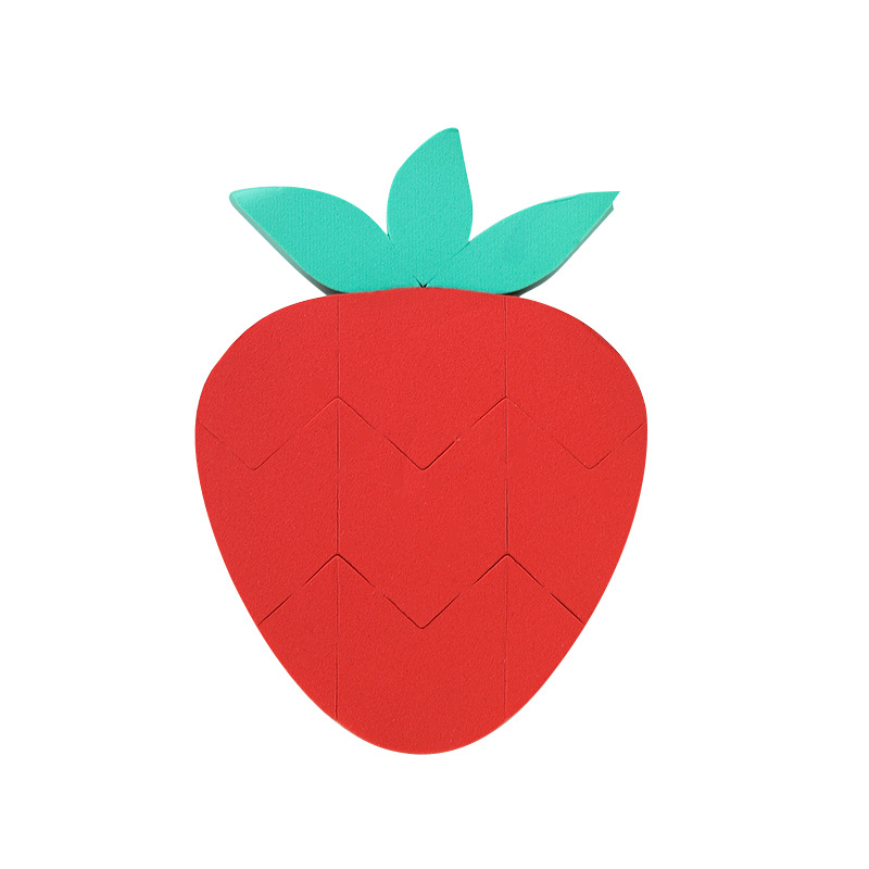 Plano de recolección personalizado de fábrica, gran soplo de polvo, sin látex, fresa, esponja de maquillaje, cojín de aire, agua, venta al por mayor transfronteriza