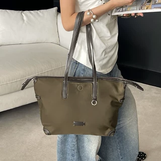 夏季新款时尚休闲手提女包小众大容量单肩腋下包帆布高级感托特包