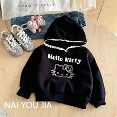 奶油童装女童连帽卫衣春季儿童HelloKitty上衣宝宝时髦休闲套头衫