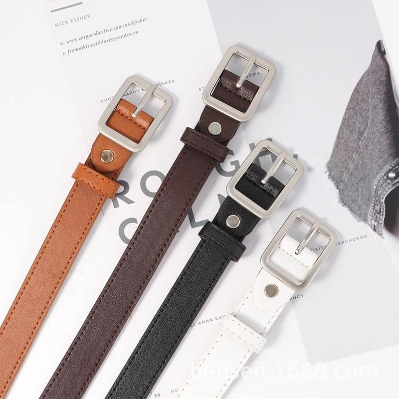 Корейский модный женский широкий ремень 2021 года с прямоугольной матовой серебристой пряжкой, черный