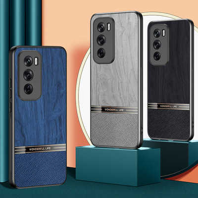 [适用oppoRENO16双拼木纹A58手机壳FindX9全包皮纹A3pro保护套A96]