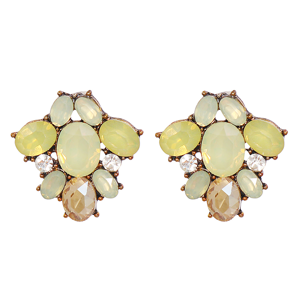 50951 Jujia Ornament New Inlaid Ear Studs European And American Personalized Female Fresh Earrings Factory Cross-border Direct Sales display picture 8