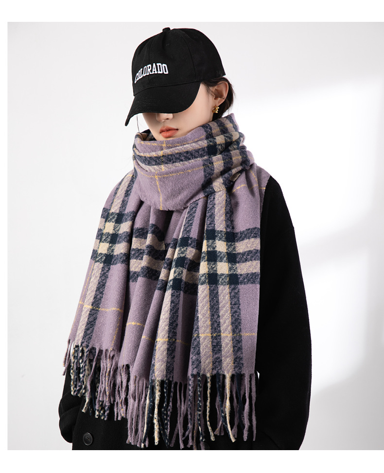 Femmes Style Simple Plaid Imitation Cachemire Foulard display picture 2