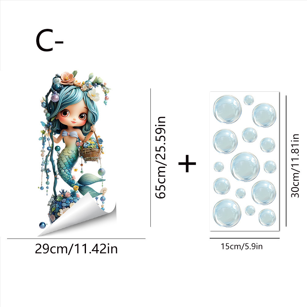 Nuevos productos de verano transfronterizos de la serie oceánica de pegatinas de vidrio transparente estática sirena tortuga flamenco pegatinas estáticas image 18