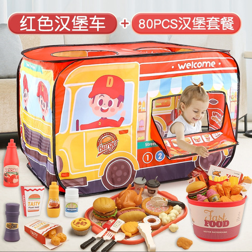 Children's play house toy kitchen making sheet simulation hamburger food toys role-playing puzzle wholesale 4-6 years old