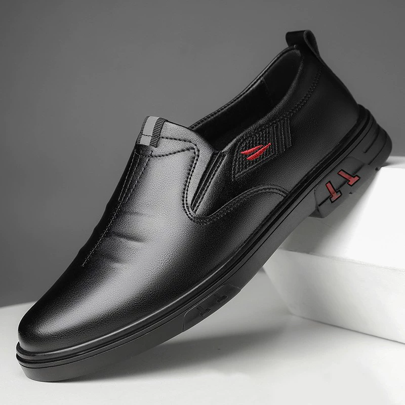 Мягкая подошва, мягкая кожаная обувь, удобная нога, ленивая обувь, одна педаль, водонепроницаемая гостиница, рабочая мужская обувь