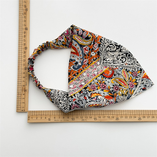 New summer retro turban triangle scarf for women sun protection elastic band scarf headband versatile scarf decorative small square scarf