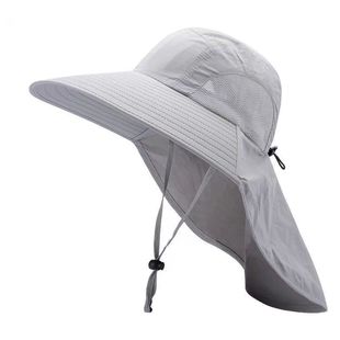 Fisherman Hat Windproof Large Brim Uv Protection Full Blocking Outdoor Mountaineering Cycling Sun Protection Hat Neck Protection Integrated