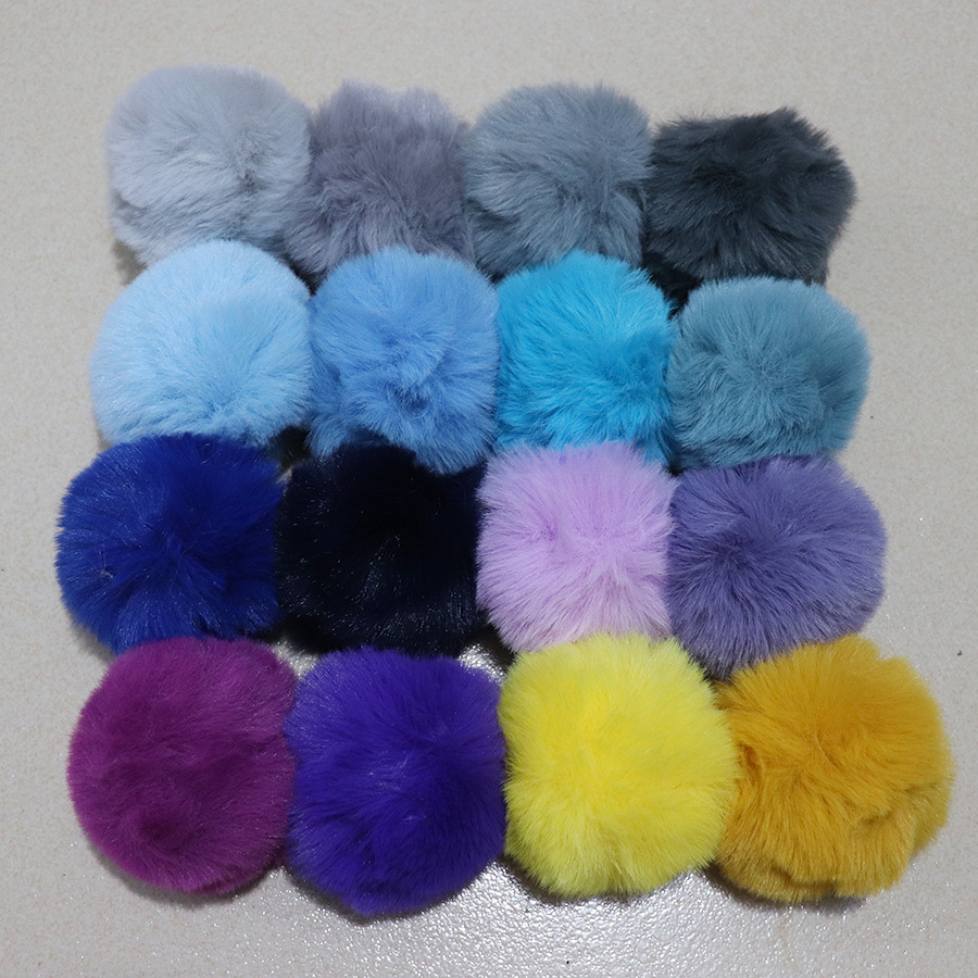 45 color diámetro 8cm imitación Rex conejo piel bola llavero colgante piel bola mochila Zapatos Ropa Accesorios