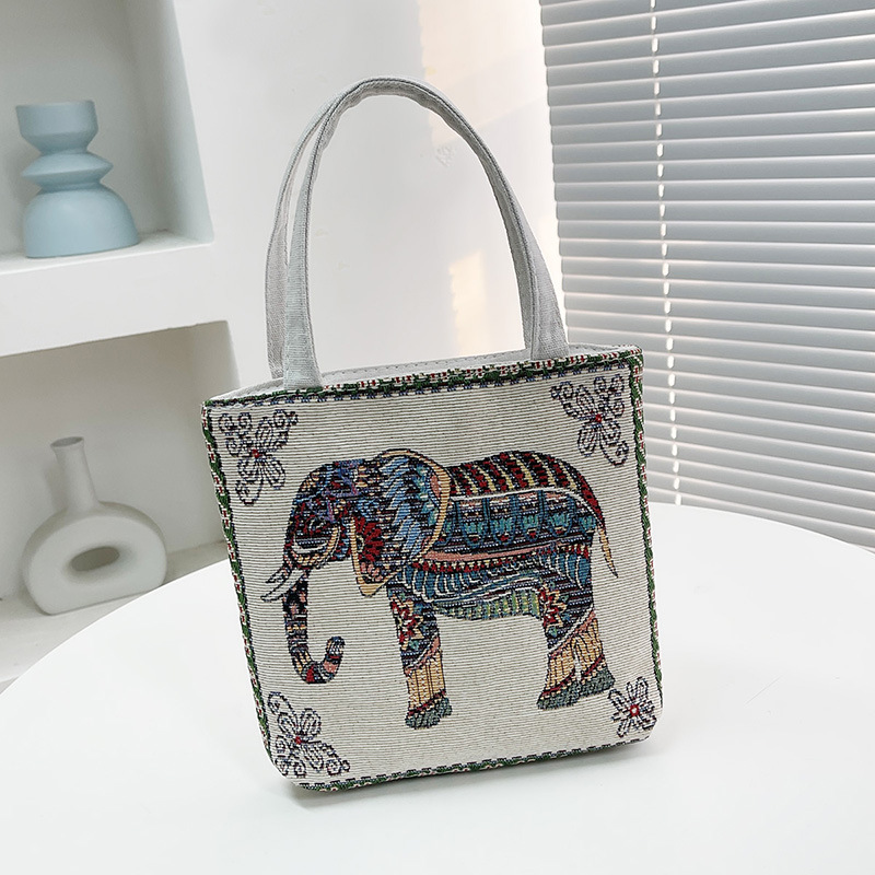 Capacious ethnic double-sided shopping bag for mother and baby