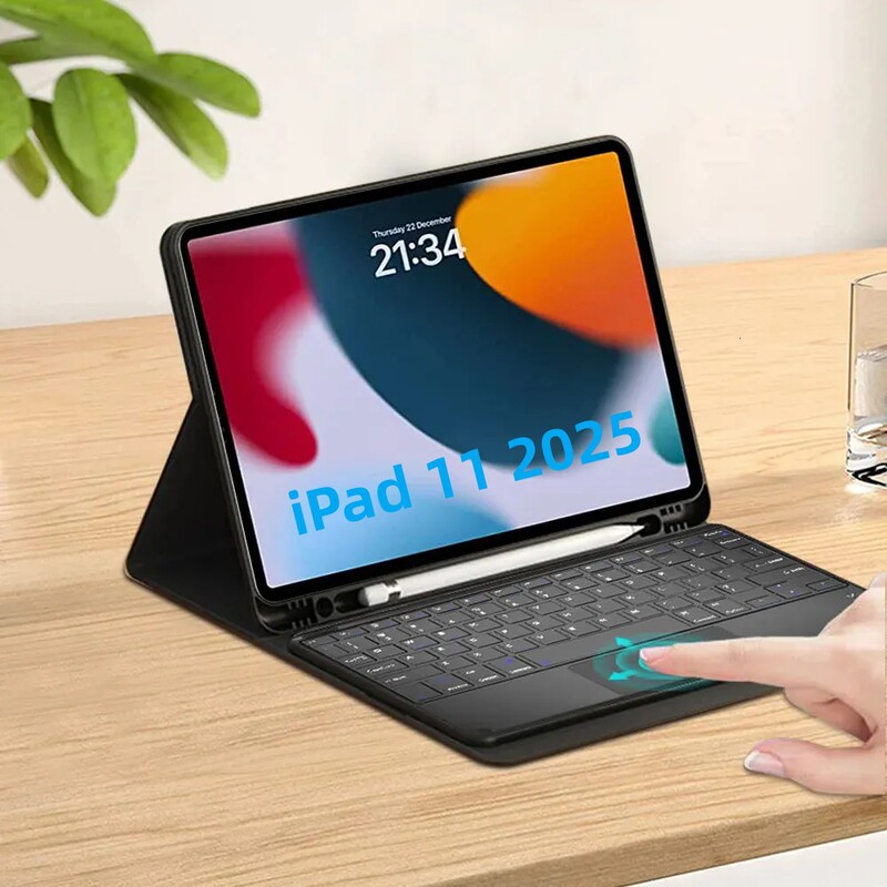 Ipad12 Magic Bluetooth Keyboard Protective Case Air456 Keyboard Stand Case A16 Colorful Backlight Magnetic Touch Control