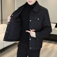春秋季新款男士纯色夹克韩版修身潮流翻领休闲百搭加棉外套