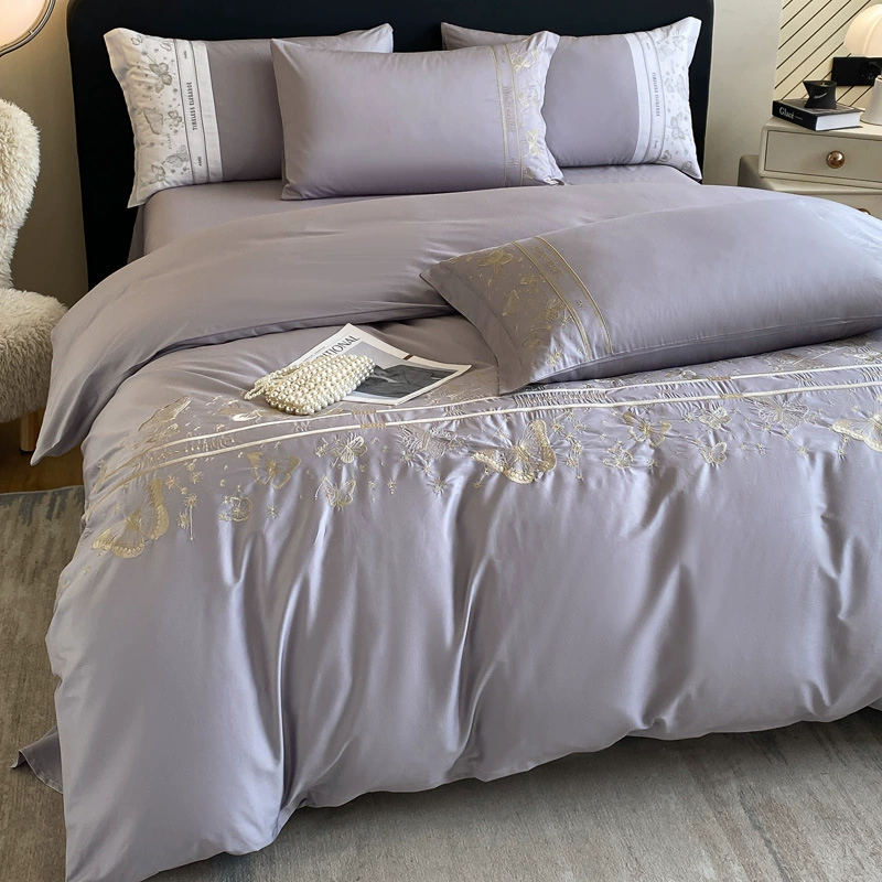 (Totten) Cabaln Home Textile 2024 новая полностью хлопковая вышивка четыре предмета бабочка любовь