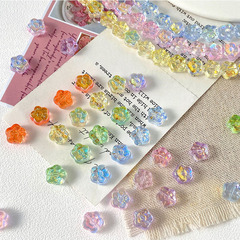 カラフルな半透明の桃の花の五弁の花手作りビーズ diy ブレスレット携帯電話チェーンヘアアクセサリー小物