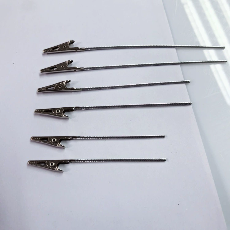В наличии Проволочный Трос зажим из крокодиловой кожи металлический зажим для заметок длинный хвост Зажим для привязки проволоки из нержавеющей стали