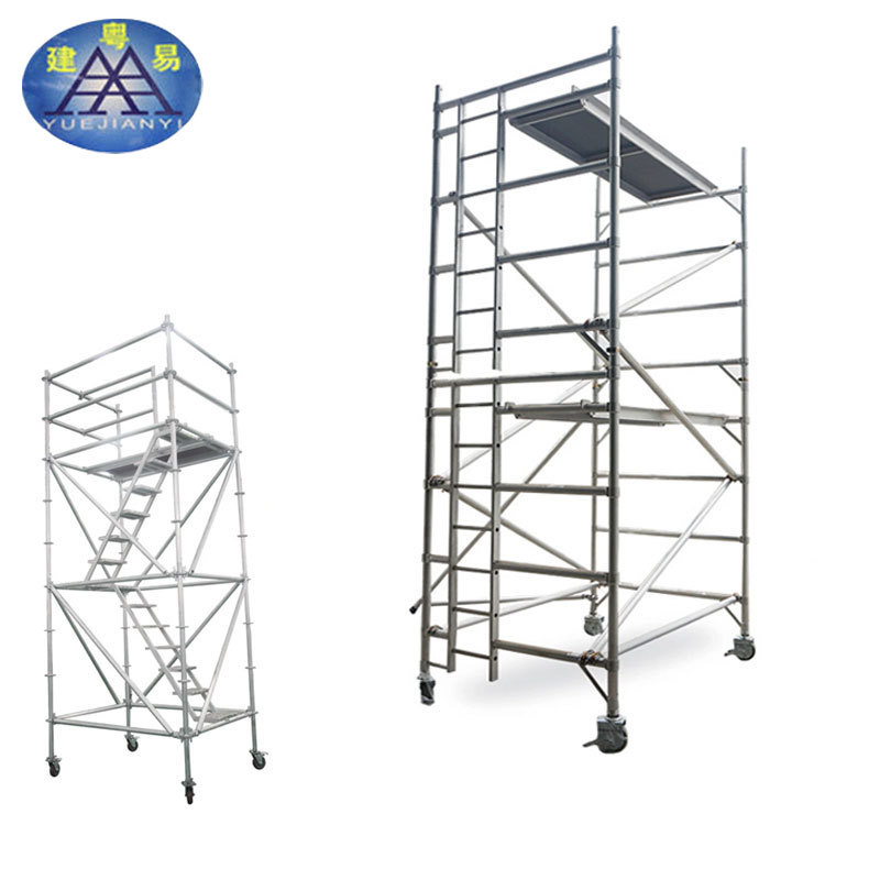 粤建易厂家现货供应 铝合金脚手架 施工用移动式 铝快速脚手架