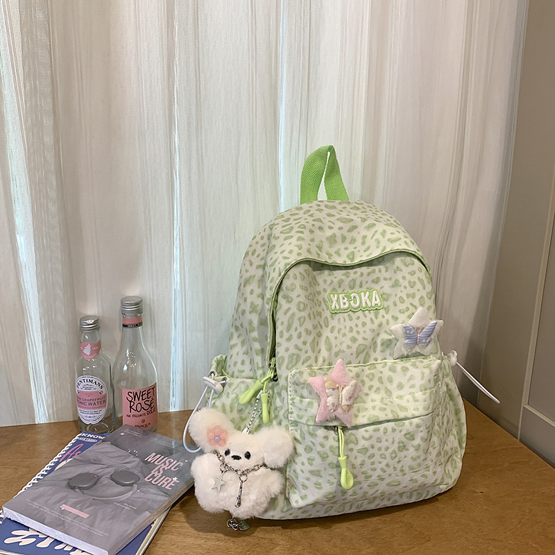新しい高見え日本インズ新鮮で甘いヒョウ柄ミニリュック中学生大容量リュック|undefined
