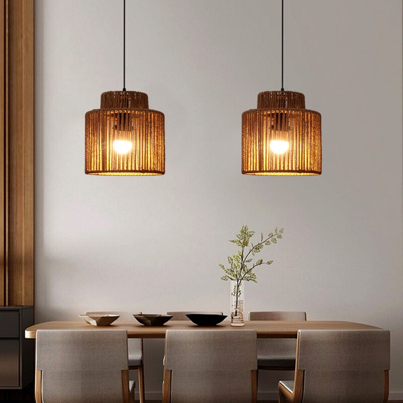 Southeast Asian Style Paper Rope Lampshades Are Suitable for Vacation Rentals, Tropical Restaurants, and Balconies to Create a Lazy Vacation Atmosphere