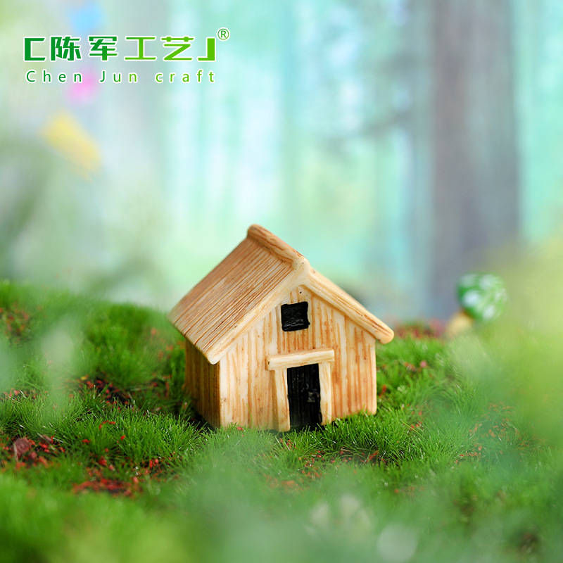 Nhà gỗ mái tôn, tiểu cảnh DIY chậu rêu, vật liệu trang trí lắp ghép sáng tạo (z-CJ-720)