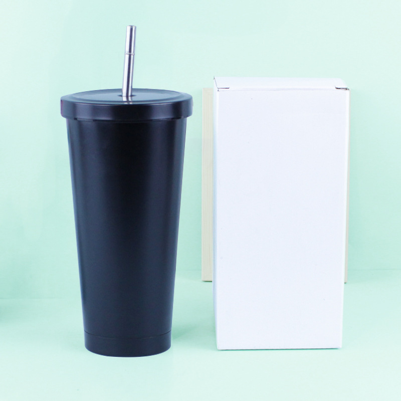 El comercio exterior de acero inoxidable 304 taza de paja transfronteriza de gran capacidad de vacío taza de café portátil taza de vacío del coche regalo