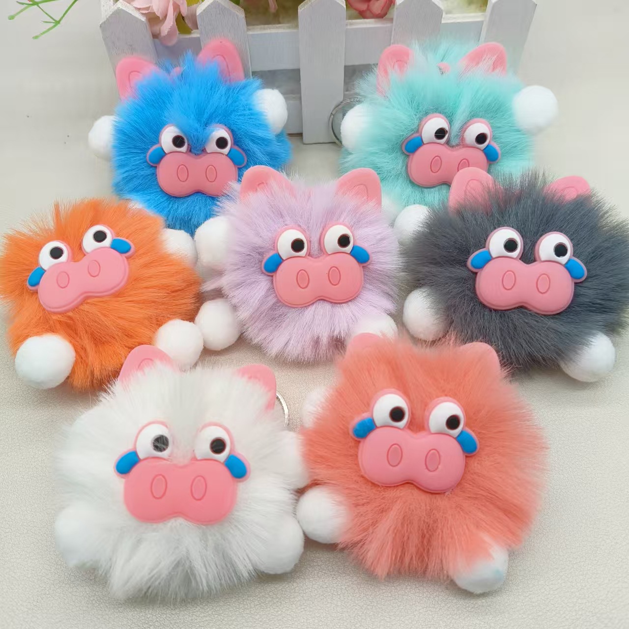 Fur Ball Pendant Dopamine Doll Student School Bag Pendant Cute Girly Heart Plush Small Gift Doll Street Stall