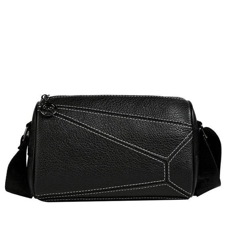 2024 otoño nuevo bolso de hombro europeo y americano retro cremallera bolso coreano de cuero suave de color sólido simple bolso de Boston