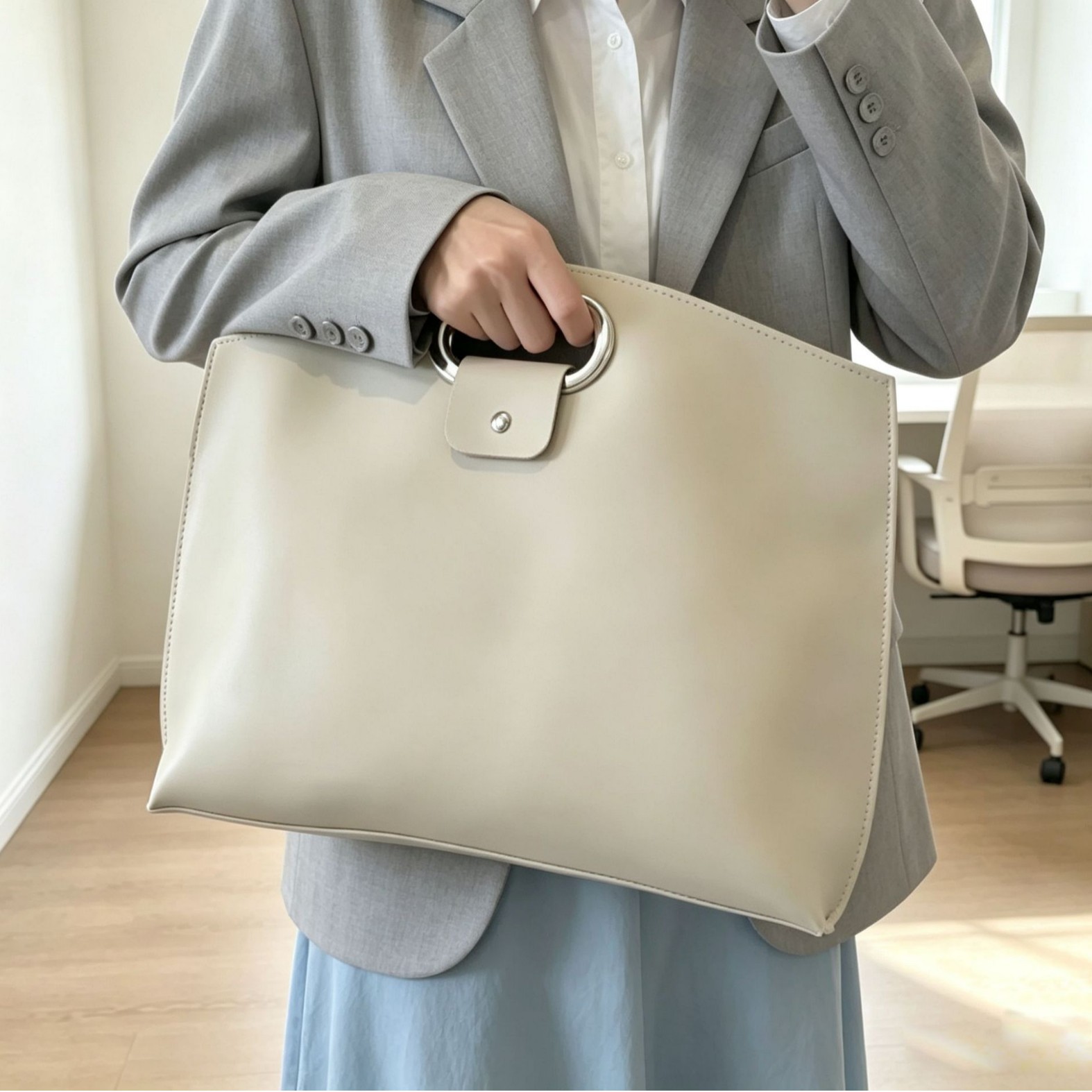 Luxury handbag for documents, office bag, business briefcase, 2026 new model, high-end commuter laptop bag