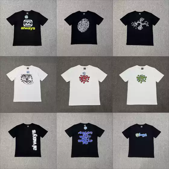 Cross-border Niche ADWYSD Sun Roll American Fashion Brand Loose Street Hip Hop Men's and Women's All-match Casual T Short-sleeved T-shirt