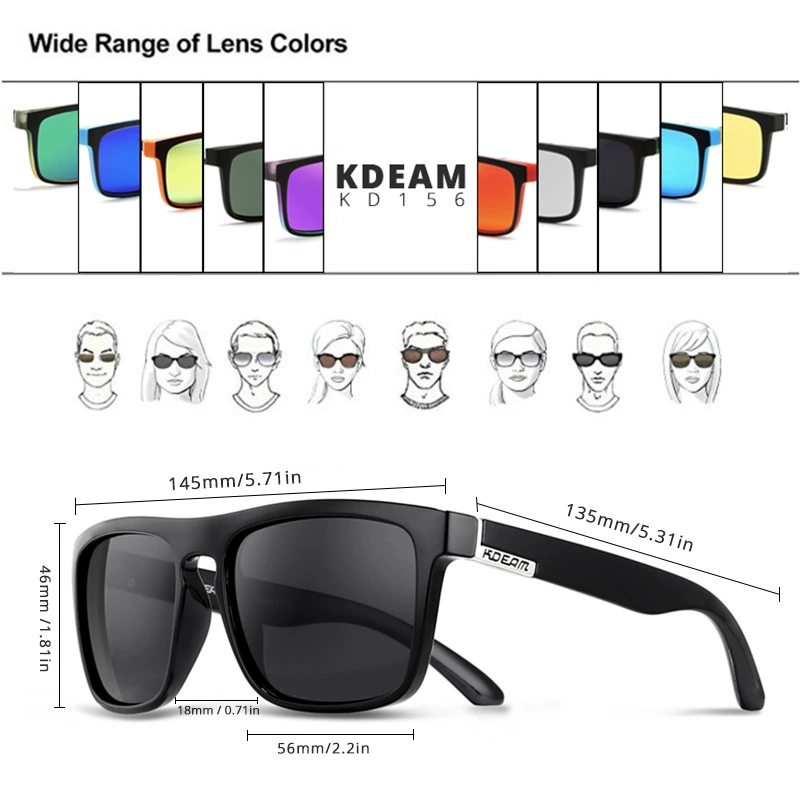 KDEAM (Cross-border trading), travel classic square universal sunglasses for men and women