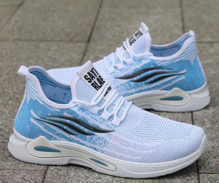 oddychające lekkie latem. Męskie buty z miękkiej podeszwy z siatki Fly Tkane są leniwe i można ich używać do jazdy samochodem_voghion.com