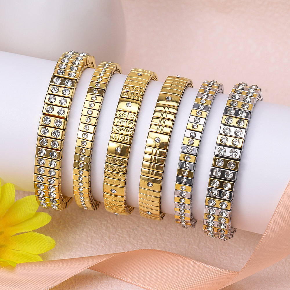 28g Weight Bracelets Classification 304 Stainless Steel Chain Material 1 Piece Quantity Holiday, Daily Occasion 304 Stainless Steel Material Geometric Pattern Women's Gender Elegant Style Elegant Geometric 304 Stainless Steel Bracelets In Bulk 无