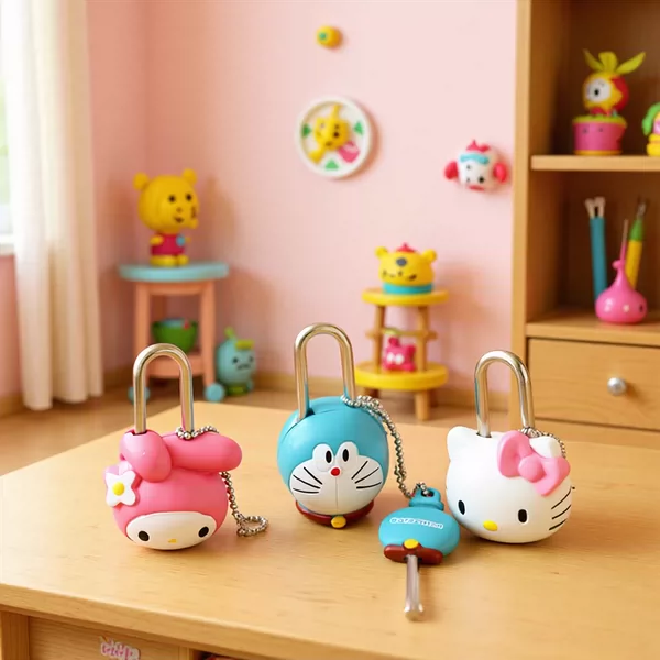 Cartoon Small Padlock Suitcase Dormitory Cabinet Diary Book Bag Lock Doll Creative Drawer Lock Luggage Accessories