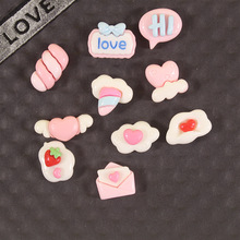 亮面迷你小号云朵 diy手工奶油胶树脂发夹配件手机壳贴片发饰材料