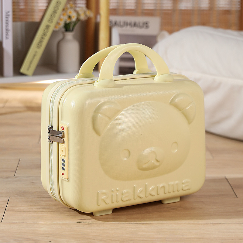 Mini maleta de oso de dibujos animados lindo para niños de 14 pulgadas, maleta de contraseña, maleta de almacenamiento, maleta de embarque, regalo de mano