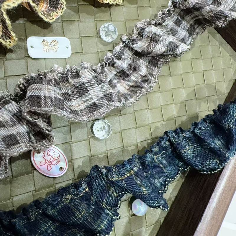 2025年新款彩色复古多元素配饰格子diy围巾帽子鞋包装饰扣服装辅|undefined