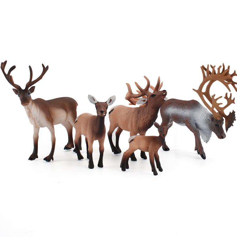 Transfronteriza de exportación infantil simulación educativa modelo animal de bosque estático Reno alce Navidad adornos cognitivos Juguetes