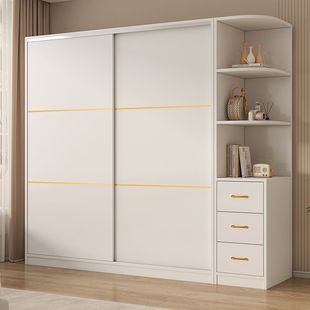 Solid Wood Wardrobe Home Bedroom Modern Simple Simple Assembly Combination Cabinet for Rental Room Multi-functional Large Wardrobe