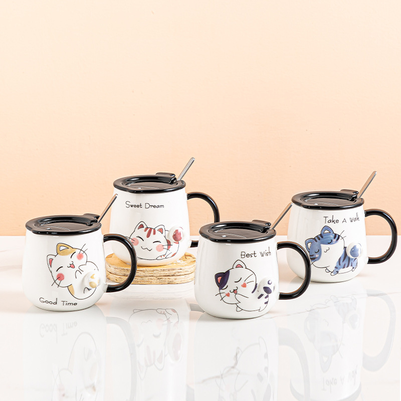 アニメいちごウサギストロー陶磁器カップ女子カップ高颜値少女心ミルクティーカジュアルカップ創意マグカップ|undefined