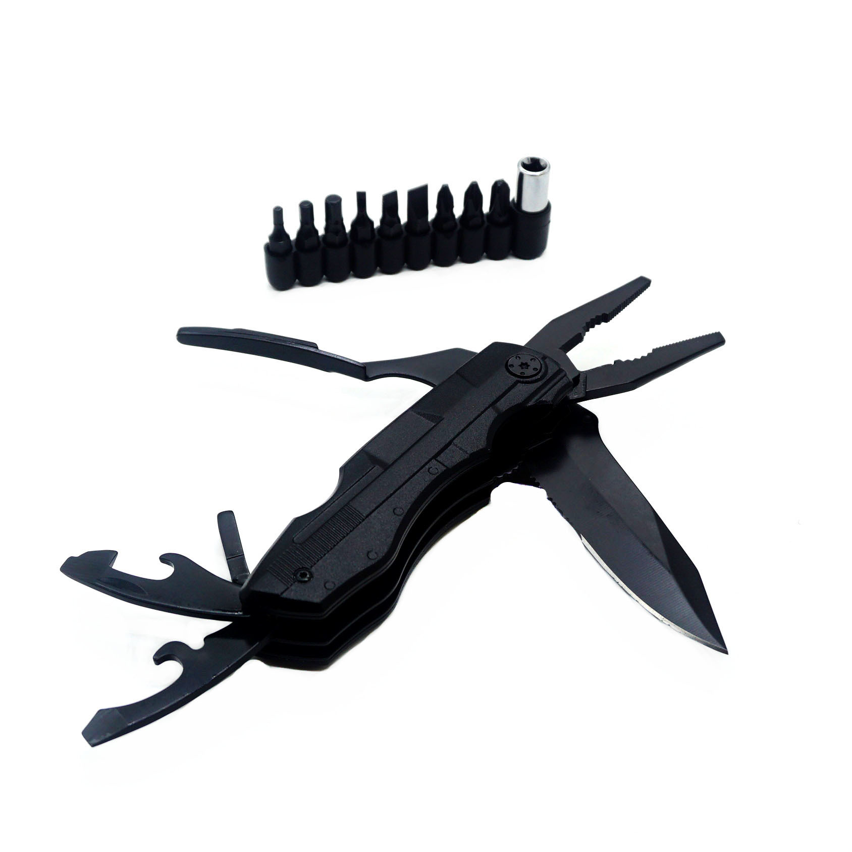 多功能折叠扳手 带螺丝批头刀钳 户外组合工具套装 野营车载维修